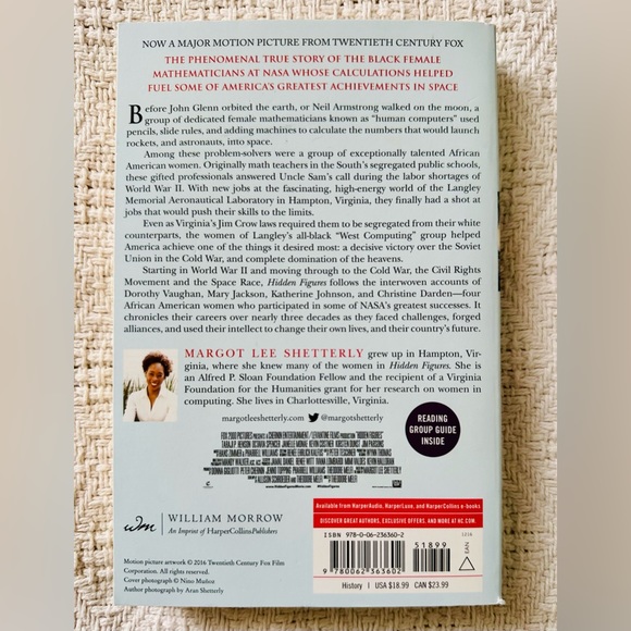 🔥4 for $20🔥📖💛Hidden Figures by Margot Lee Shetterly💛📖 - Picture 3 of 6